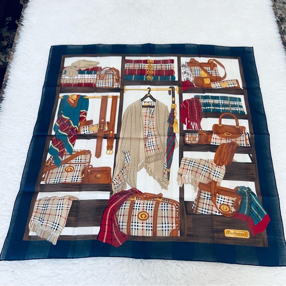 Burberrys of London Nova Check Multicolor Square Bandana/Scarf NWOT - Picture 11 of 13